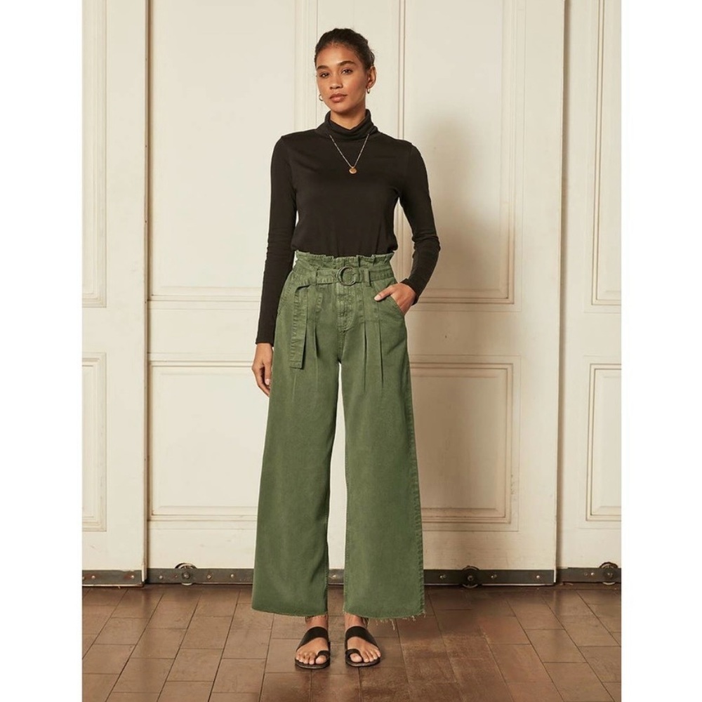 NEW Boyish Clancy Wide Straight Leg Paperbag Trouser Pants Willow